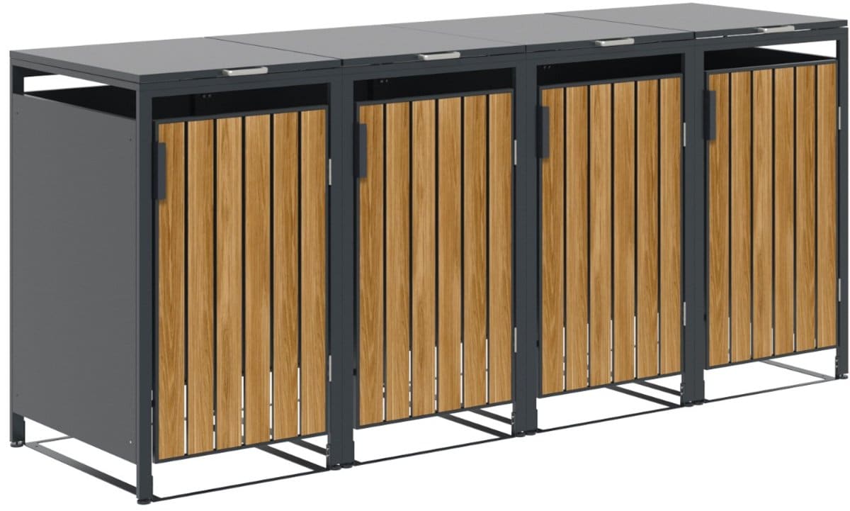 garden impressions binport containerberging 272x80x118 cm light teak look