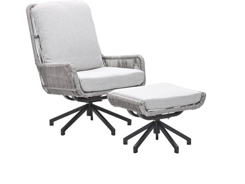 Garden Impressions Bosh loungestoel draaibaar incl. voetenbank - zand