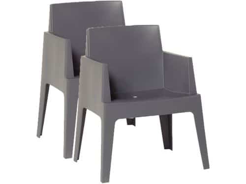 Garden Impressions Box tuinstoel antraciet the original - 2 stuks
