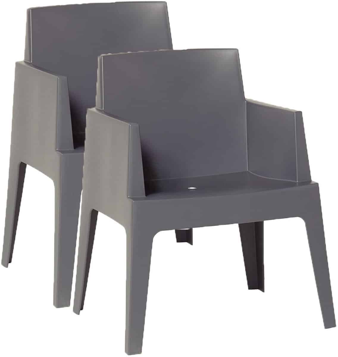 garden impressions box tuinstoel antraciet the original 2 stuks