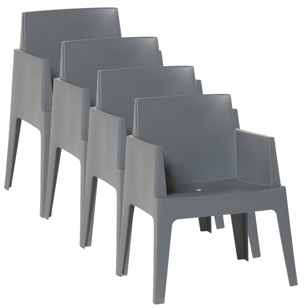 garden impressions box tuinstoel antraciet the original 4 stuks