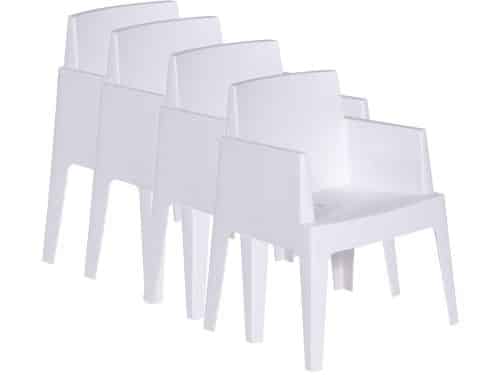 Garden Impressions Box tuinstoel the original wit - 4 stuks