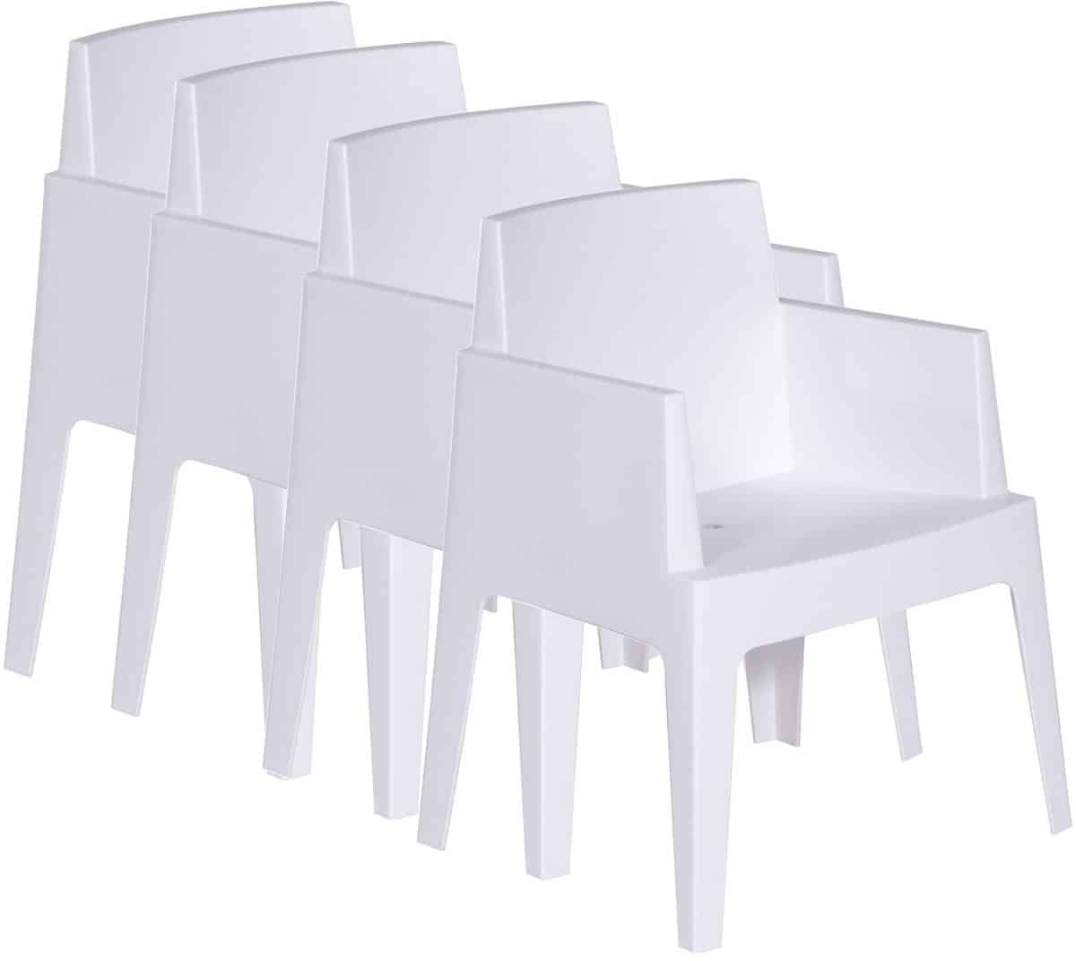 garden impressions box tuinstoel the original wit 4 stuks