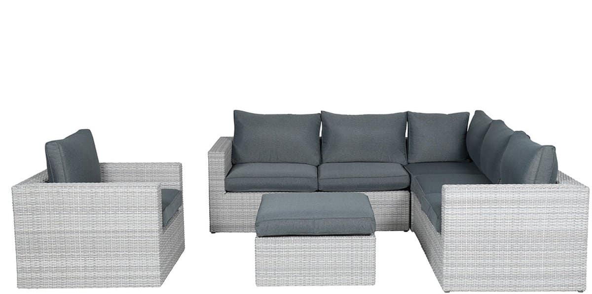 garden impressions bruno loungeset licht grijs incl. lounge stoel