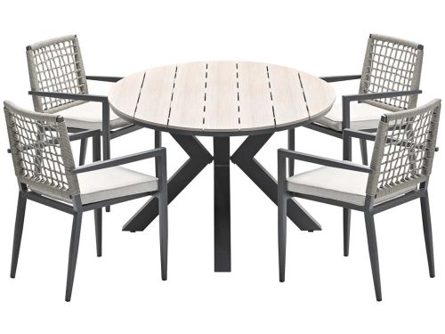 Garden Impressions Burela tuinset 5-delig - Tulli tuintafel 180x115xH75 cm