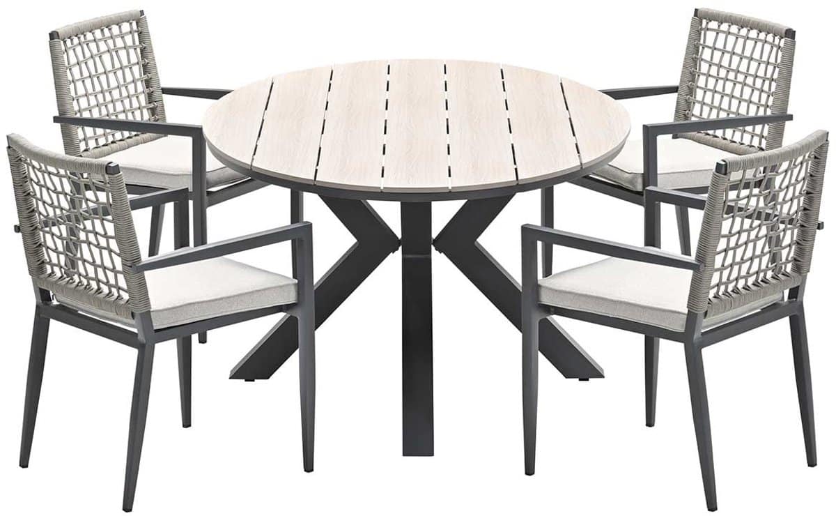 garden impressions burela tuinset 5 delig tulli tuintafel 180x115xh75 cm