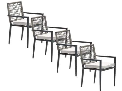 Garden Impressions Burela tuinstoel taupe - 4 stuks