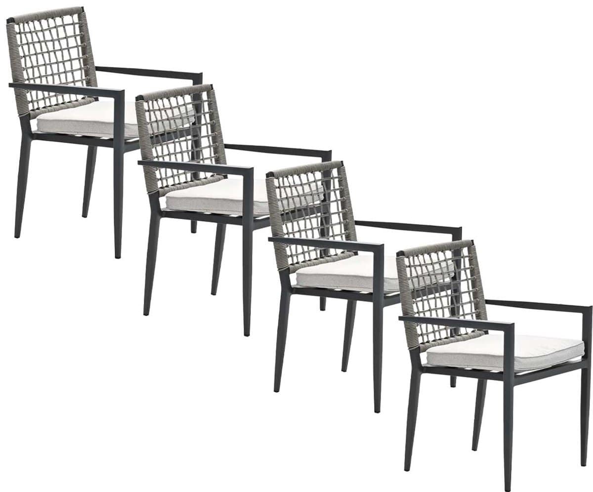 garden impressions burela tuinstoel taupe 4 stuks