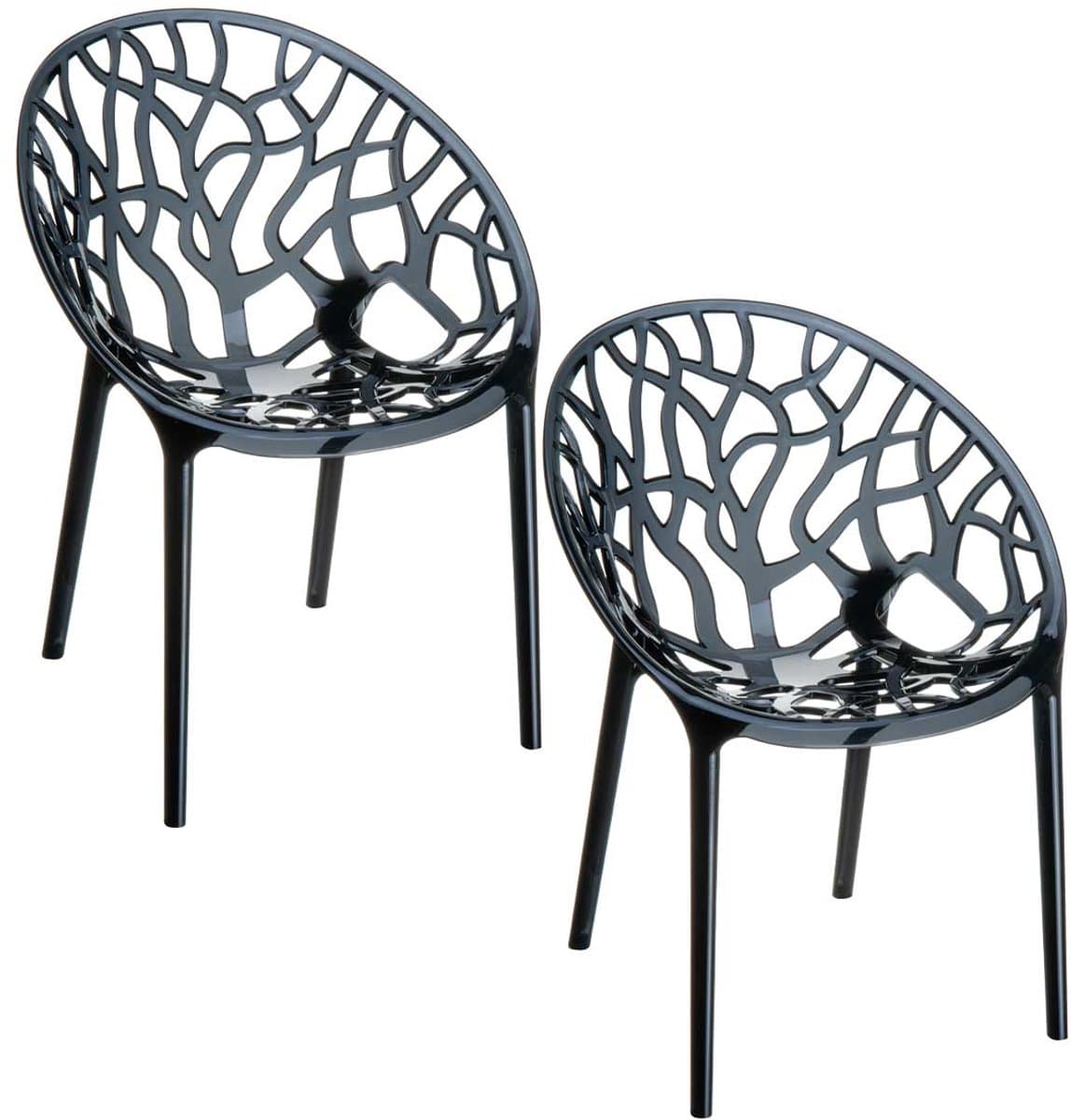 garden impressions crystal tuinstoel zwart 2 stuks