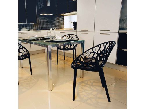 Garden Impressions Crystal tuinstoel zwart - 4 stuks