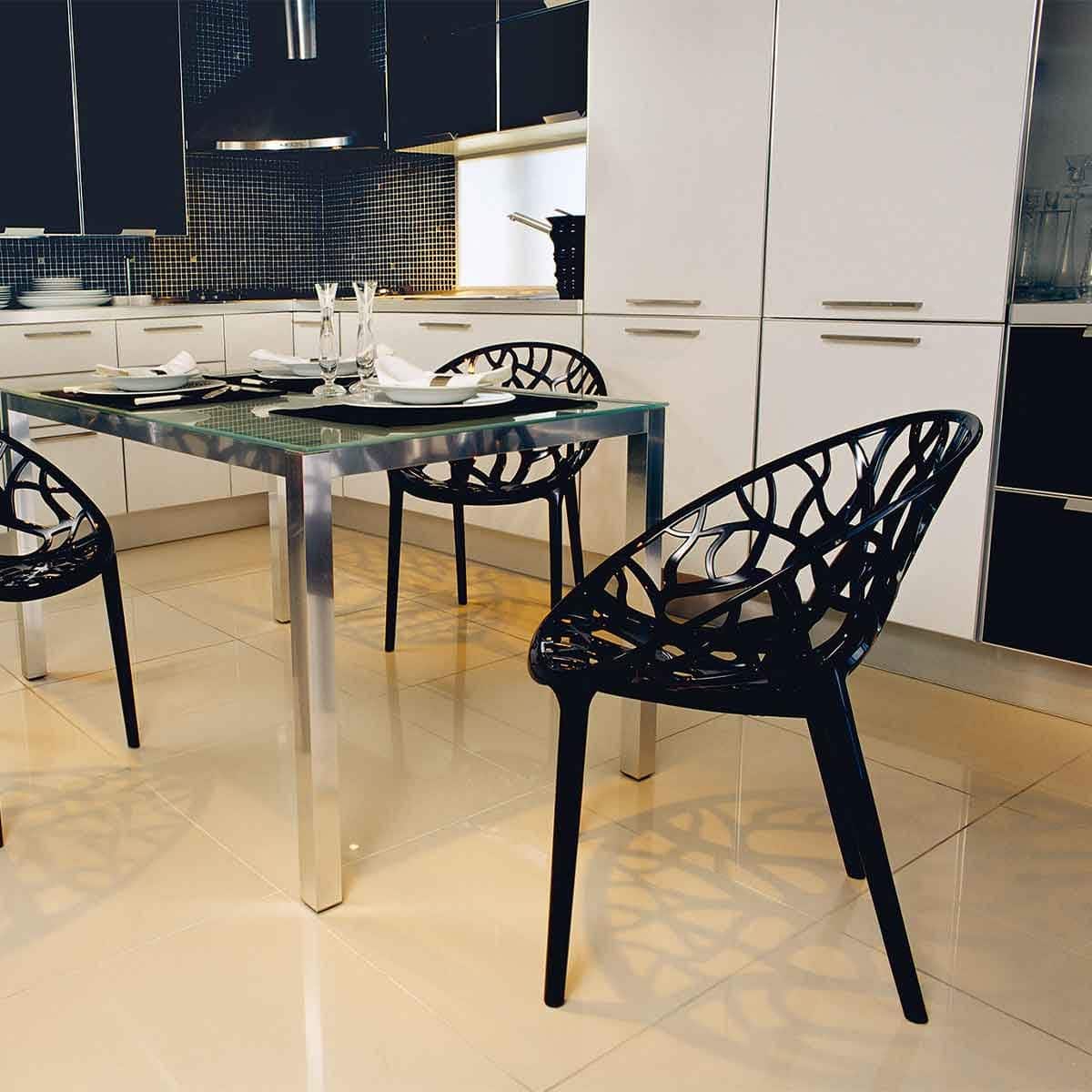 garden impressions crystal tuinstoel zwart 4 stuks