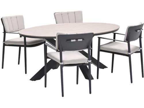 Garden Impressions Dane tuinset 5-delig - Tulli tuintafel 180x115 cm