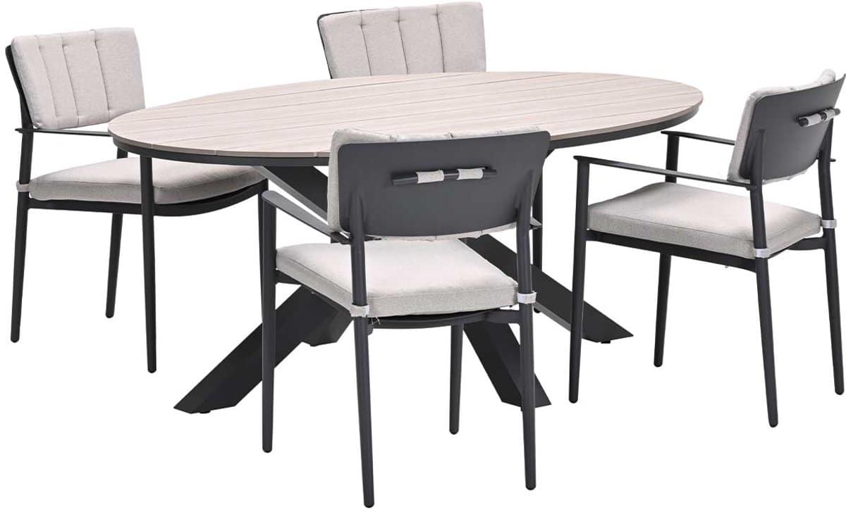 garden impressions dane tuinset 5 delig tulli tuintafel 180×115 cm