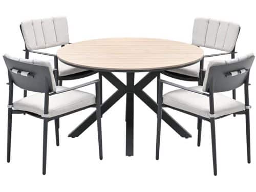 Garden Impressions Dane tuinset 5-delig - Tulli tuintafel Ø122 cm