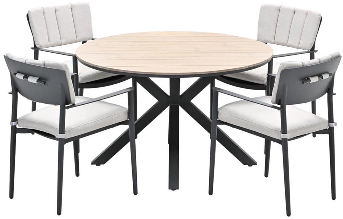 garden impressions dane tuinset 5 delig tulli tuintafel Ø122 cm