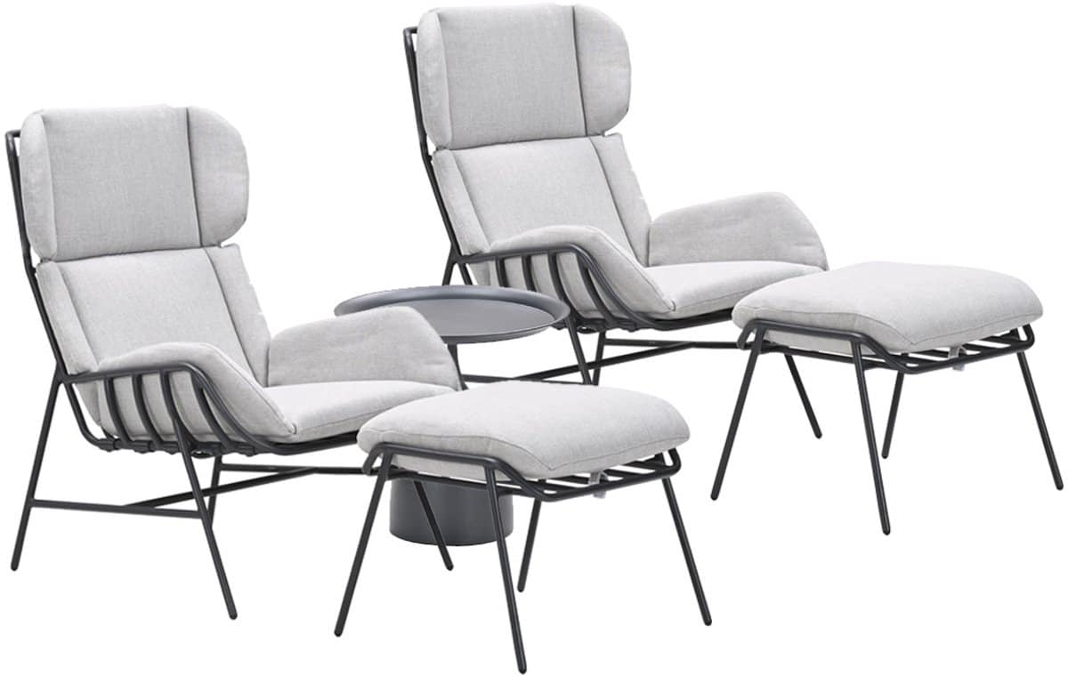 garden impressions fresno loungestoelen donker grijs mati bijzettafel Ø50×48