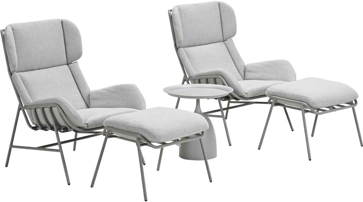 garden impressions fresno loungestoelen taupe mati bijzettafel Ø50×48 cm