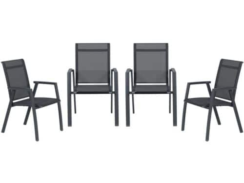 Garden Impressions Gala tuinstoelen set van 4 carbon black