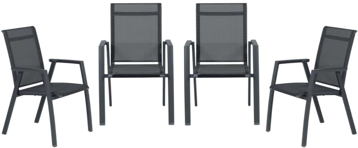garden impressions gala tuinstoelen set van 4 carbon black