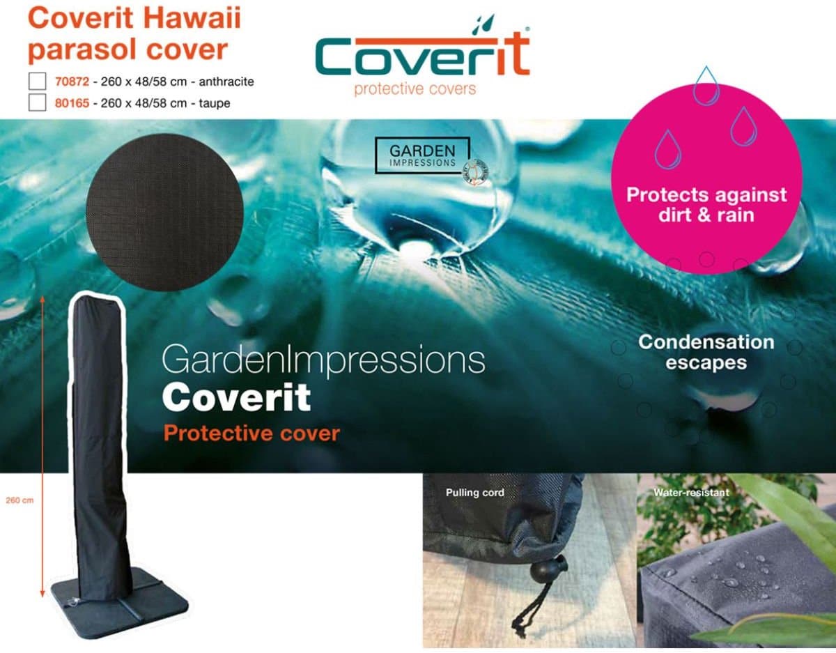 garden impressions hawaii zweefparasol 300×300 cm carbon black / zwart