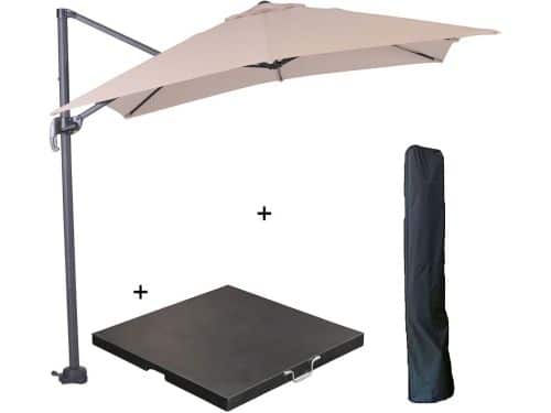 Garden Impressions Hawaii zweefparasol S 250x250 - donker grijs/ecru met