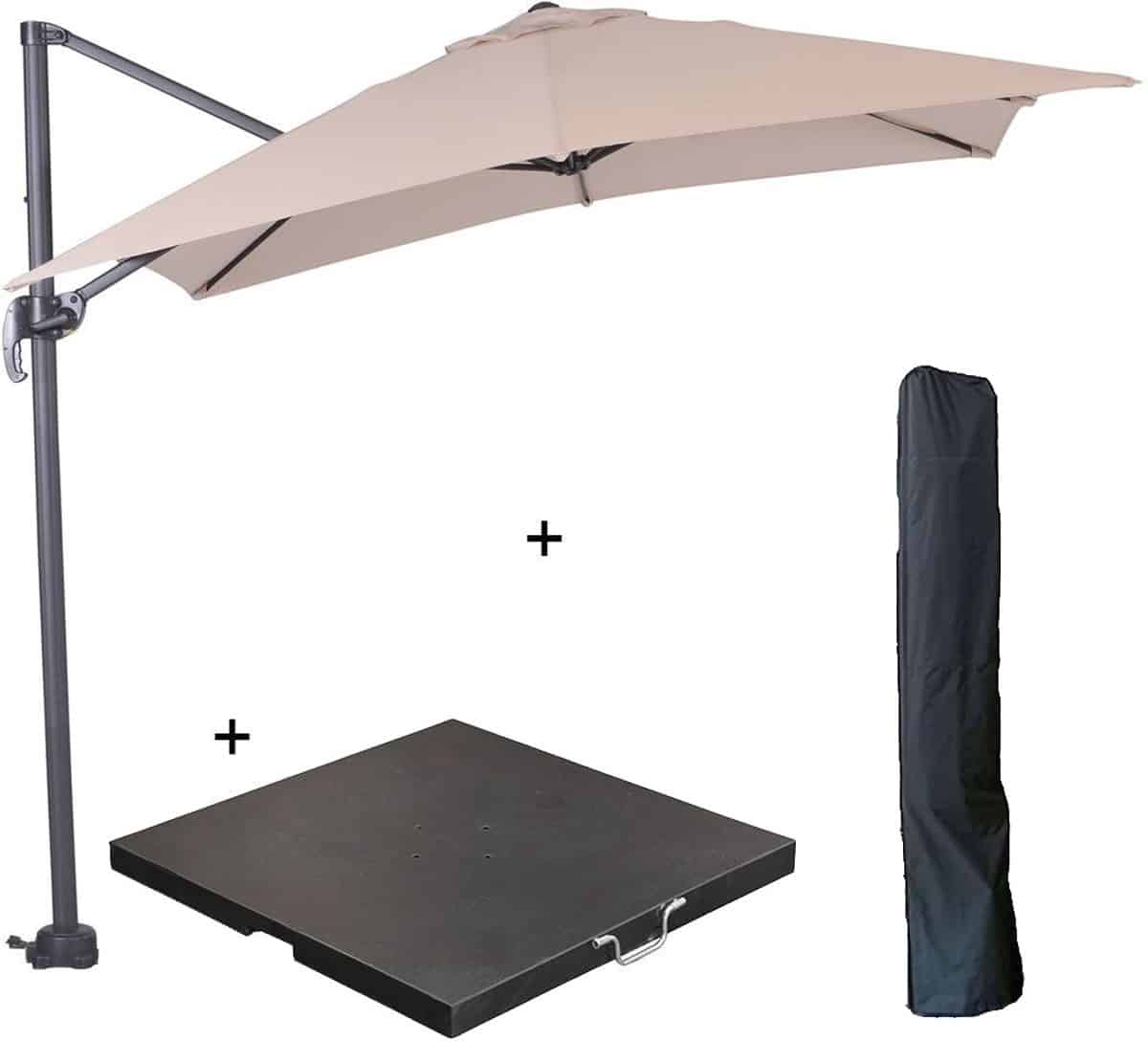 garden impressions hawaii zweefparasol s 250×250 donker grijs/ecru met