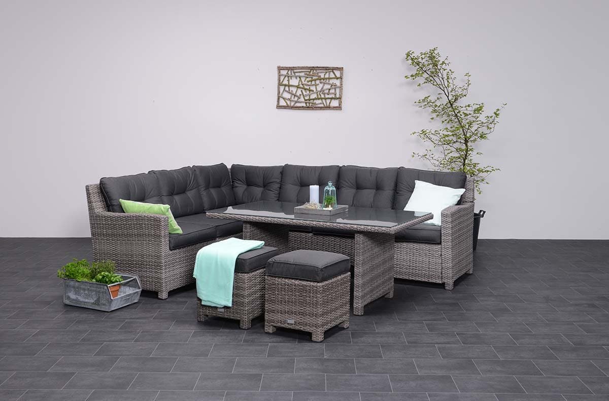 garden impressions jaru lounge dining set incl. 2 krukjes