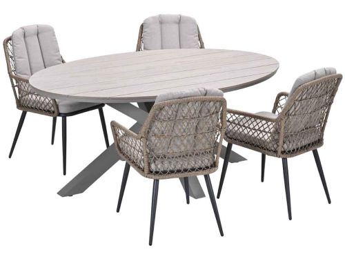 Garden Impressions Kalibo tuinset 5-delig - Tulli tuintafel 180x115 cm