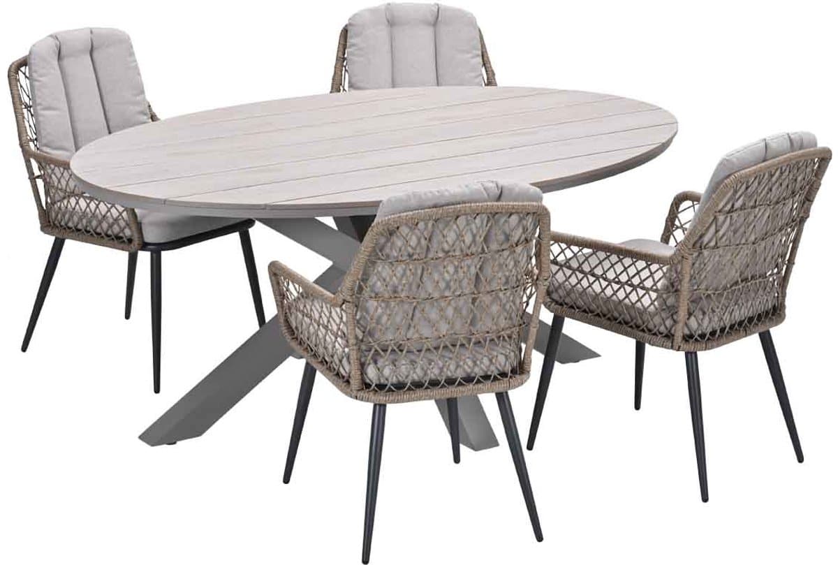 garden impressions kalibo tuinset 5 delig tulli tuintafel 180×115 cm