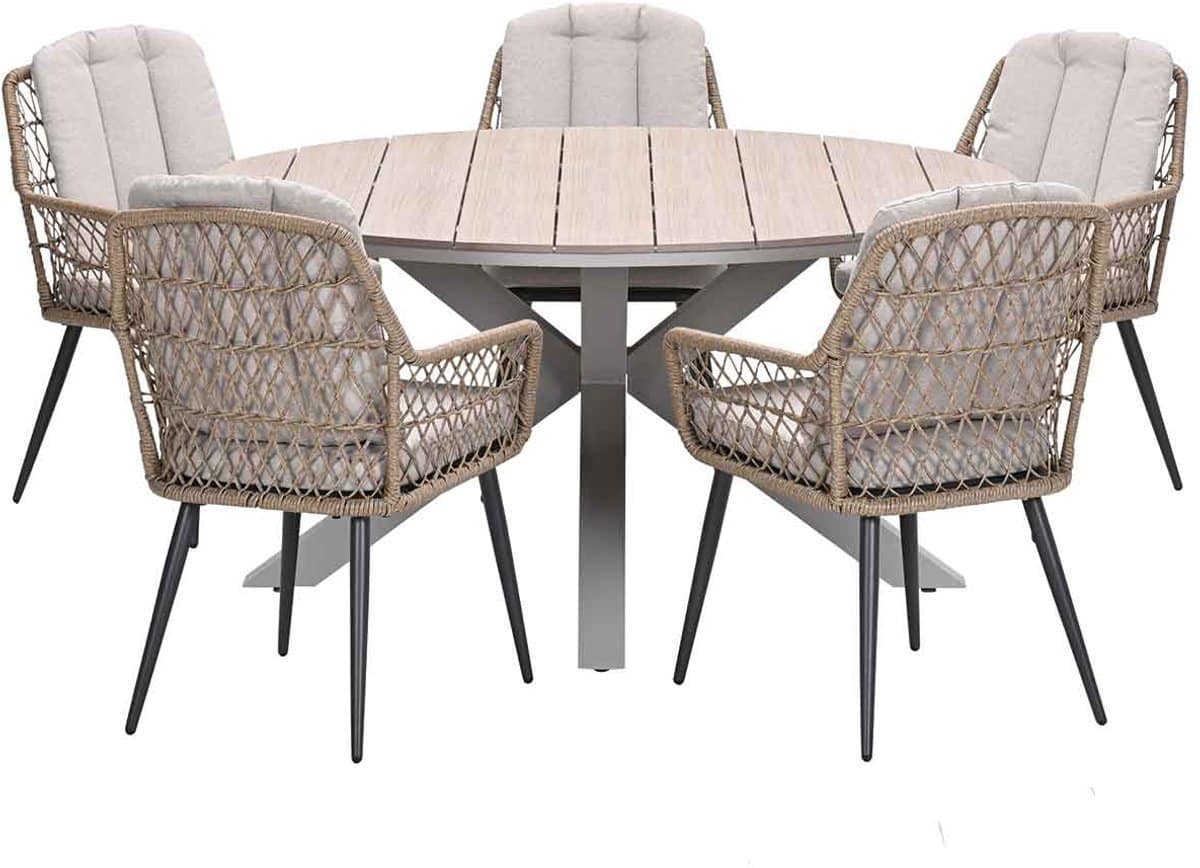 garden impressions kalibo tuinset 6 delig tulli tuintafel Ø148×75 cm