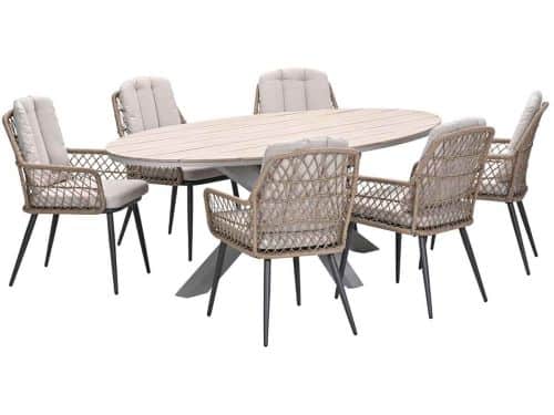 Garden Impressions Kalibo tuinset 7-delig - Tulli tuintafel 220x115 cm