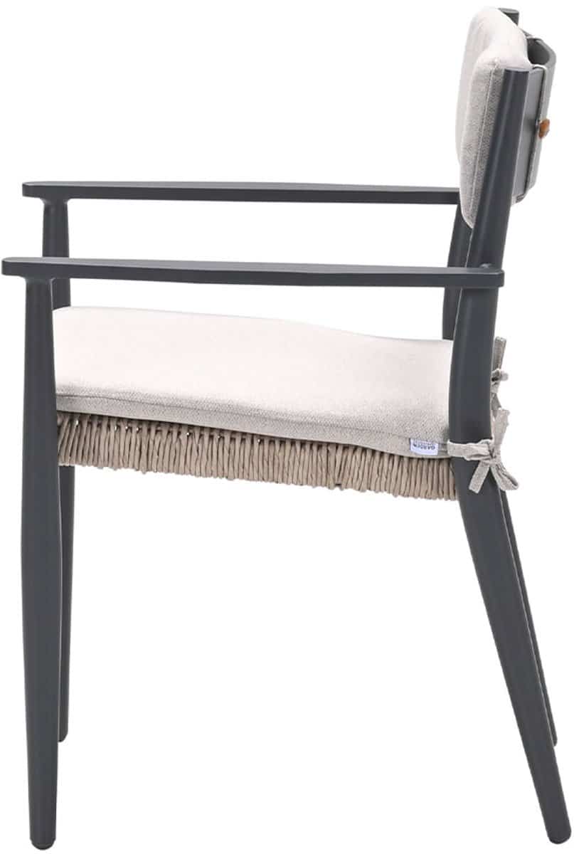 garden impressions lily tuinstoel donker grijs 2 stuks