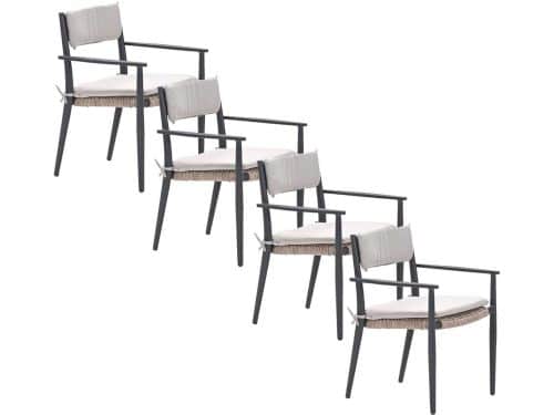 Garden Impressions Lily tuinstoel donker grijs - 4 stuks