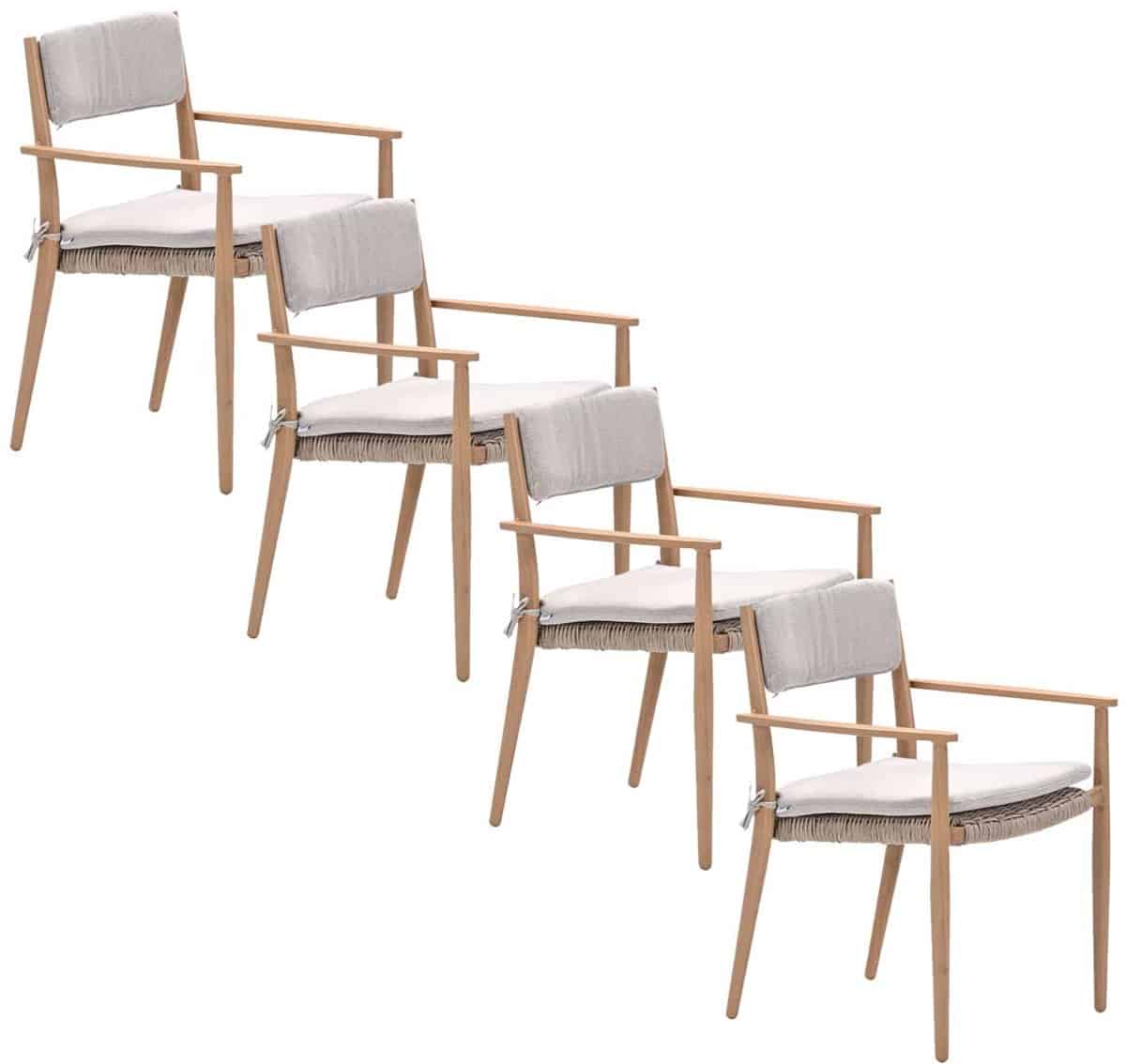 garden impressions lily tuinstoel light teak 4 stuks