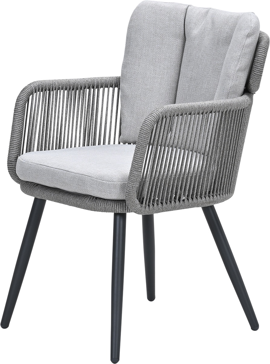 garden impressions linares xl dining tuinstoel frame zwart rope greige