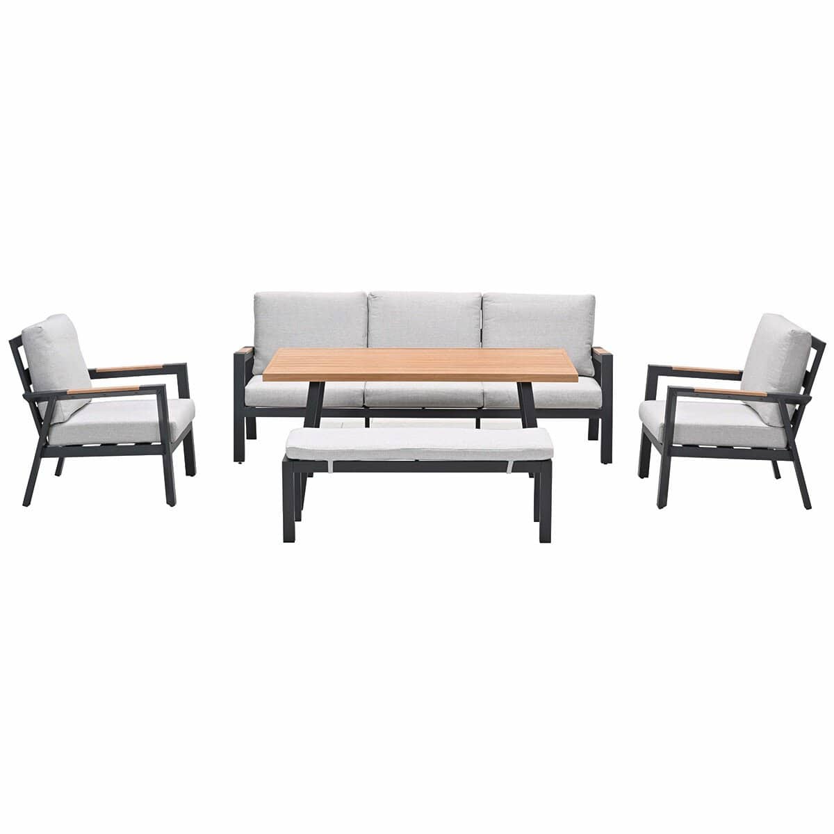 garden impressions lissabon lounge dining set 5 delig stoel
