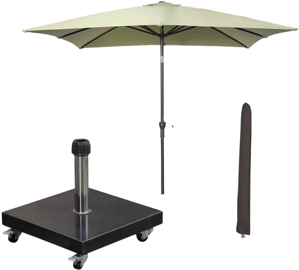 garden impressions lotus stokparasol 250×250 cm olijf incl parasolhoes