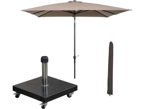 Garden Impressions Lotus stokparasol 250x250 cm - taupe incl parasolhoes