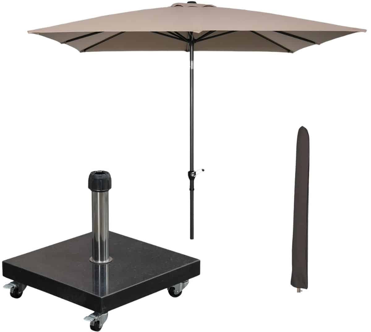 garden impressions lotus stokparasol 250×250 cm taupe incl parasolhoes