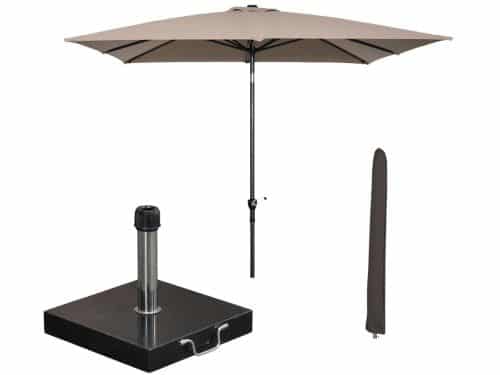 Garden Impressions Lotus stokparasol 250x250 cm - taupe incl parasolhoes