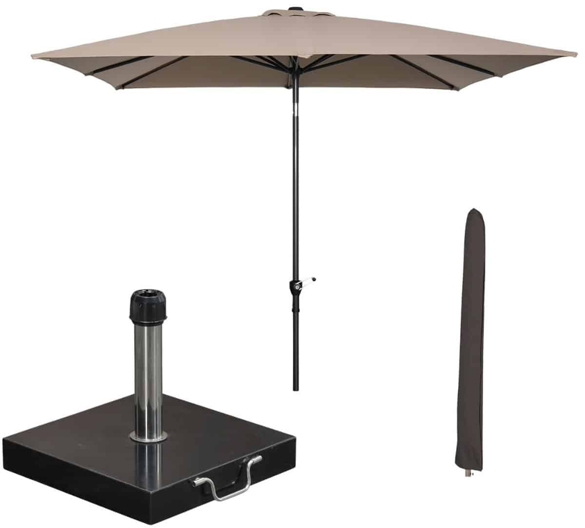 garden impressions lotus stokparasol 250×250 cm taupe incl parasolhoes