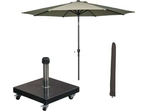 Garden Impressions Lotus stokparasol Ø300 cm - olijf incl parasolhoes