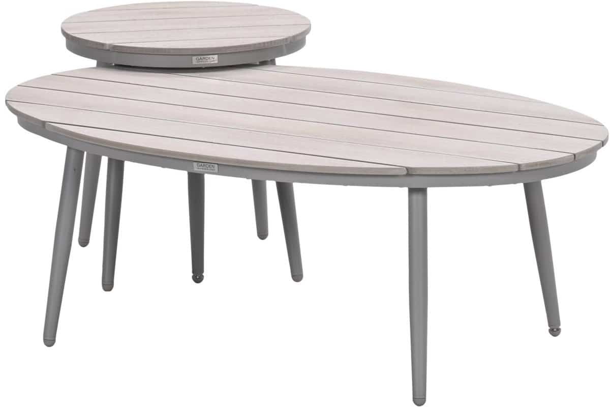 garden impressions lucas bijzettafels taupe teak look Ø50×48