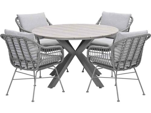 Garden Impressions Lucas tuinset 5-delig valley sand - Tulli tuintafel