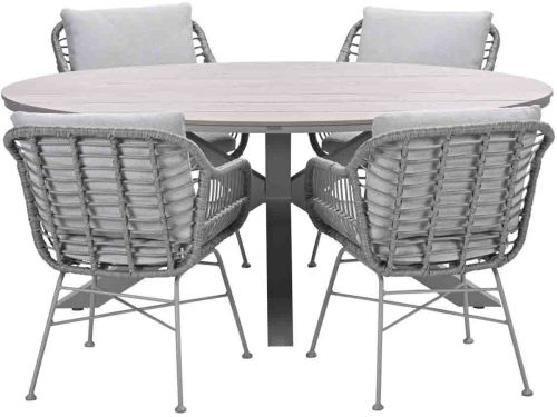 Garden Impressions Lucas tuinset 5-delig valley sand - Tulli tuintafel