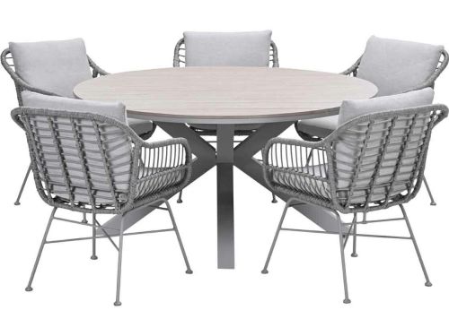 Garden Impressions Lucas tuinset 6-delig valley sand - Tulli tuintafel