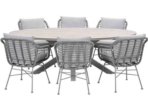 Garden Impressions Lucas tuinset 7-delig valley sand - Tulli tuintafel