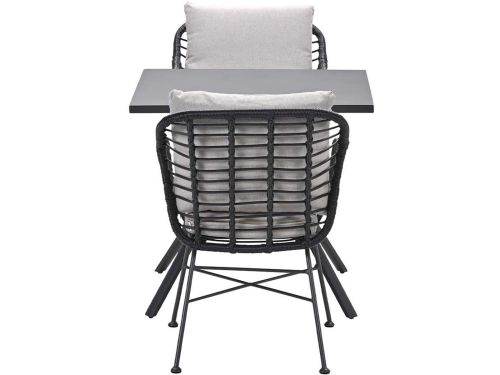 Garden Impressions Lucas tuinset zwart 3-delig - Rimini tuintafel 80x80