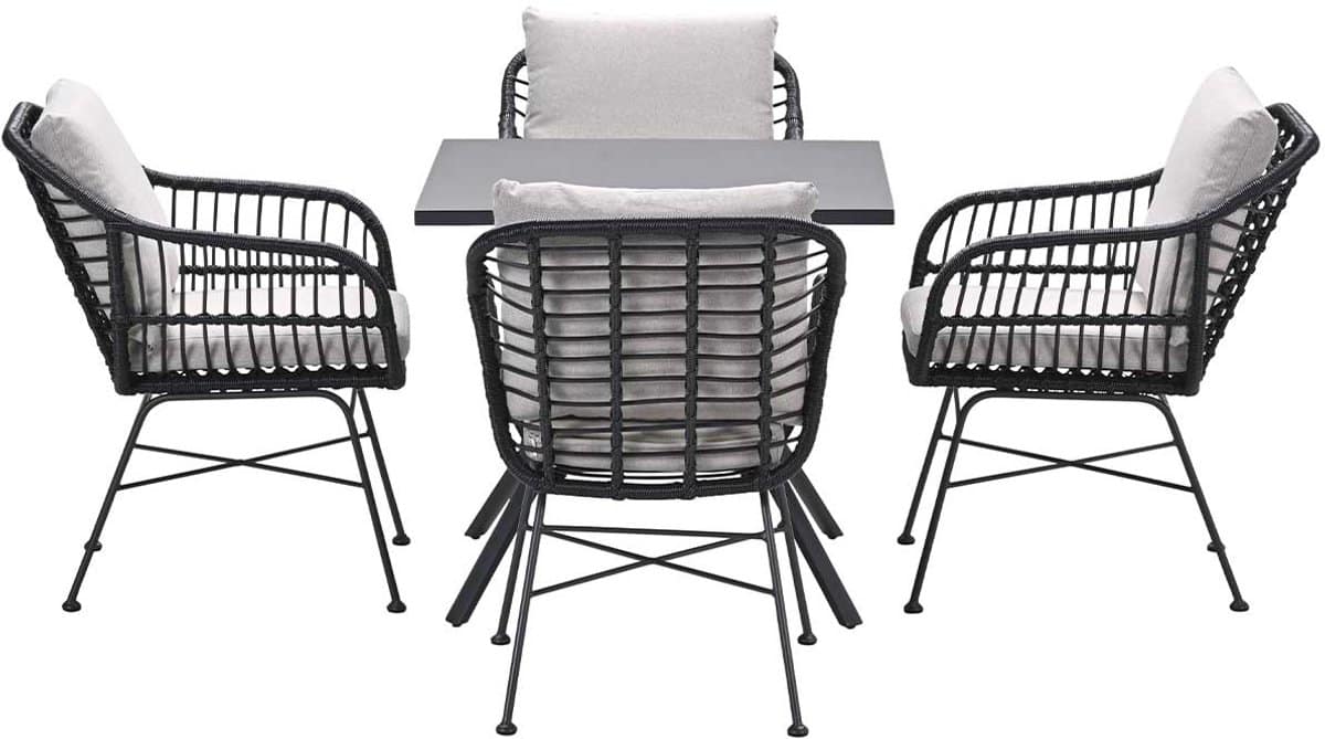 garden impressions lucas tuinset zwart 5 delig rimini tuintafel 80×80