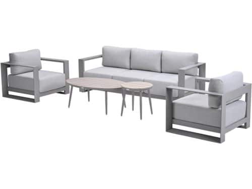 Garden Impressions Malakka loungeset 5-delig valley sand - Lucas bijzettafels